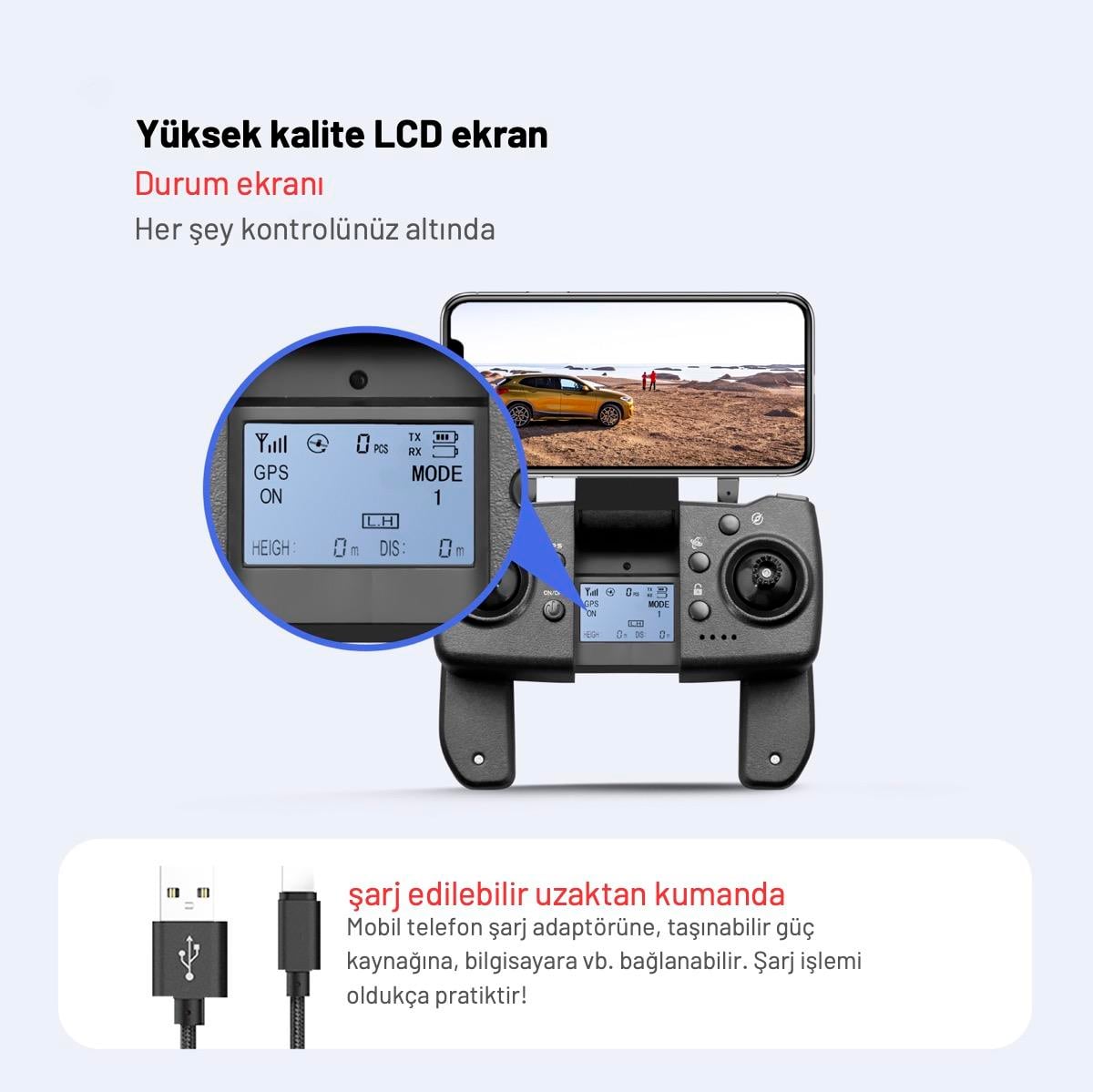 S135Pro Drone GPS 4K Hd Çift Kamera 2 Batarya ile 40 Dakika Uçuş Süresi Engelden Kaçınma Ve BENİ TAKİP ET modu