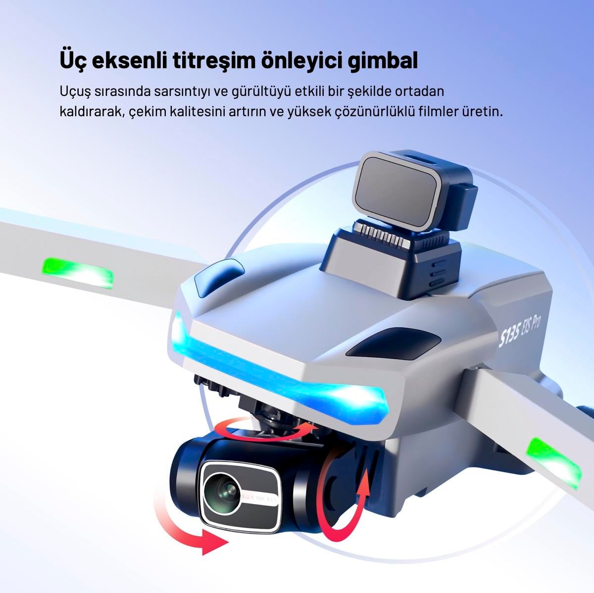 S135Pro Drone GPS 4K Hd Çift Kamera 2 Batarya ile 40 Dakika Uçuş Süresi Engelden Kaçınma Ve BENİ TAKİP ET modu