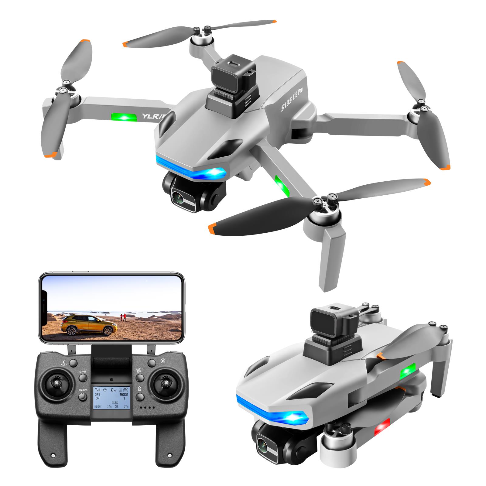 S135Pro Drone GPS 4K Hd Çift Kamera 2 Batarya ile 40 Dakika Uçuş Süresi Engelden Kaçınma Ve BENİ TAKİP ET modu