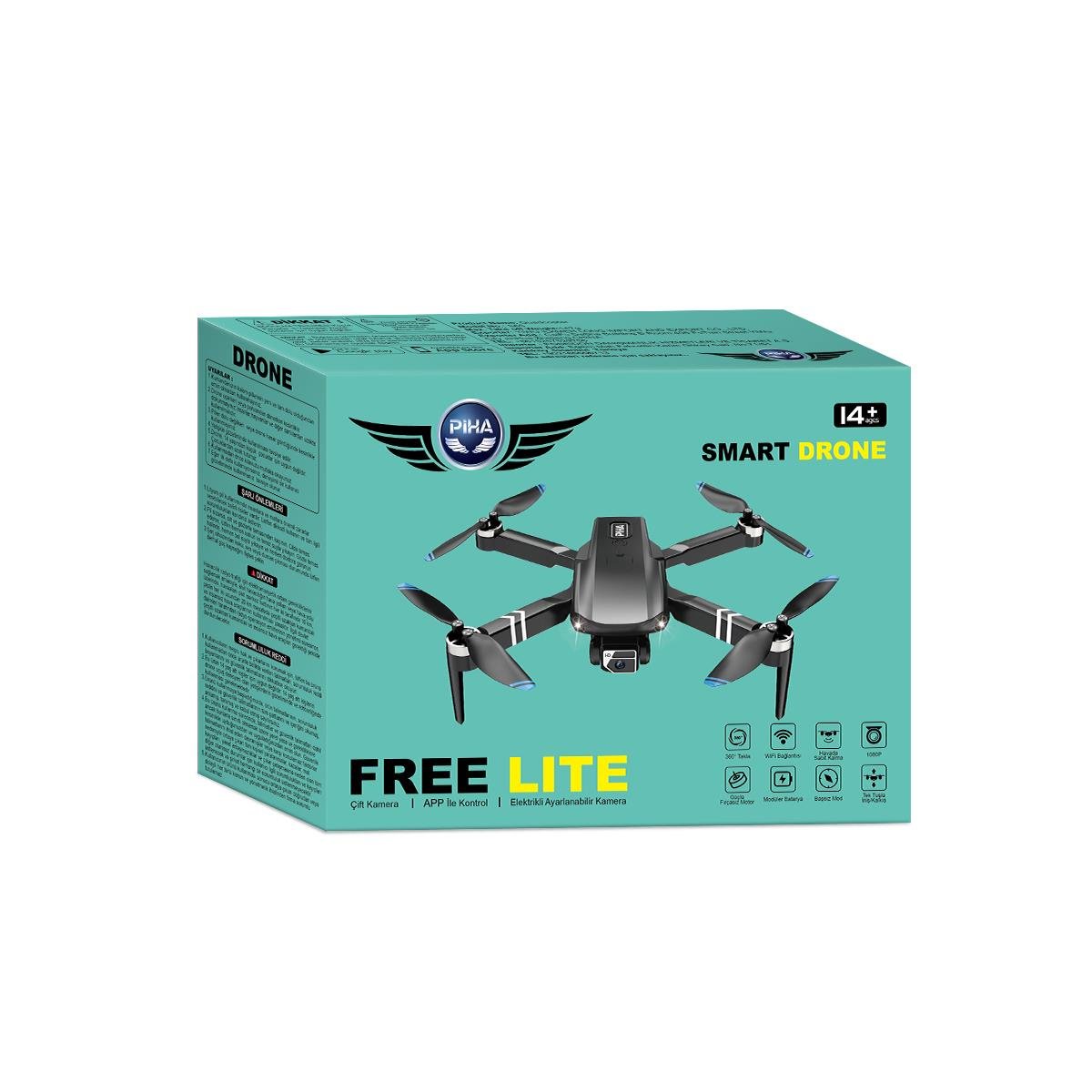 S65 Free Lıte – 2 Batarya, 30 Dakika Uçuş, 1080P Çift ESC Kamera, Fırçasız Motorlu Drone/App kontrolü 