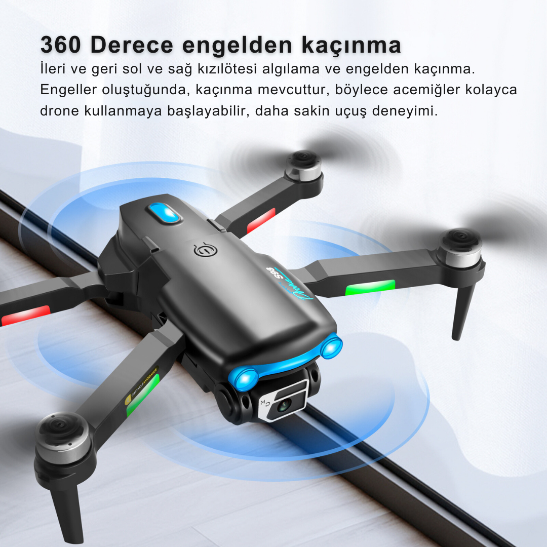 S98 MİNİ DRONE WIFI 4K HD  ÇİFT KAMERALI IŞIKLI 360 DERECE  ENGELDEN KAÇINMA  ORJİNAL TAŞIMA ÇANTALI 