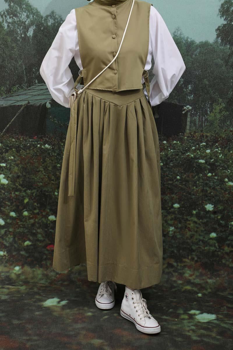 Kloş Keten Etek Haki