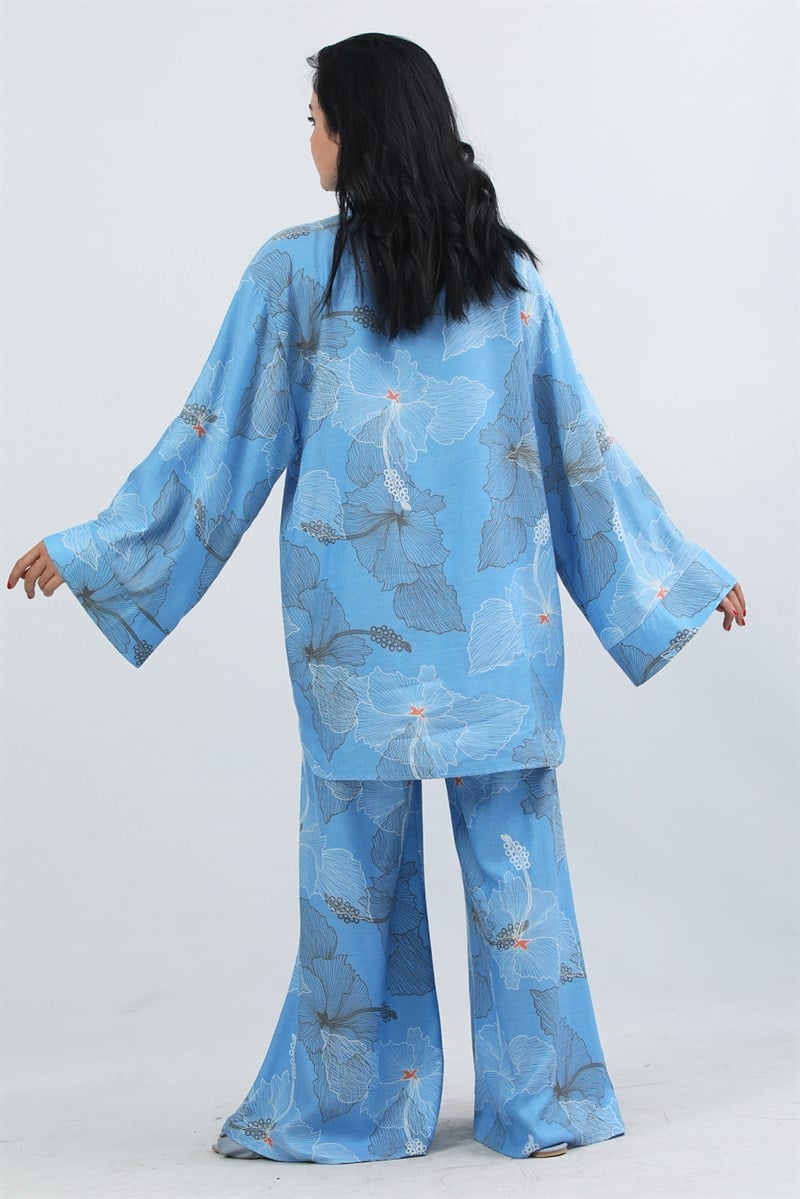 2 Piece Patterned Set Blue