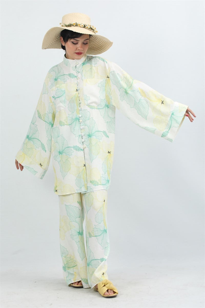 2 Piece Patterned Set Yellow