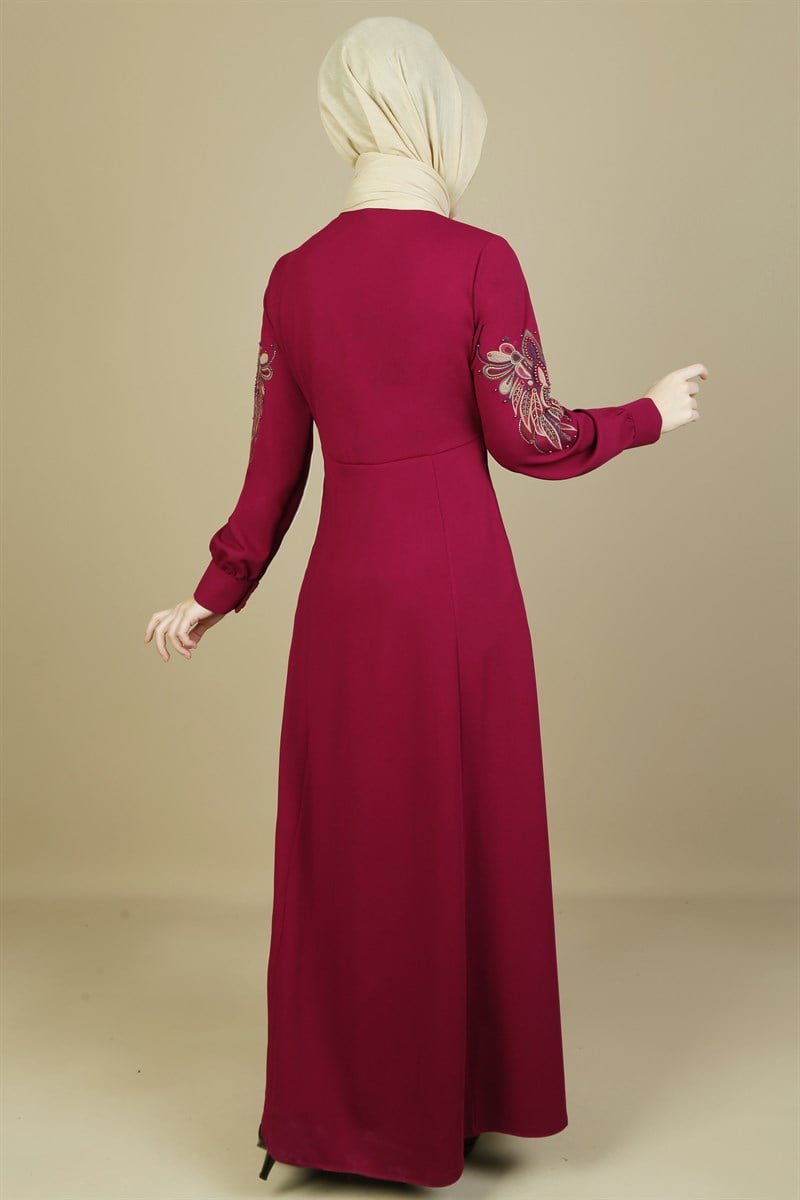 Kolları Nakışlı Şarabi Ferace