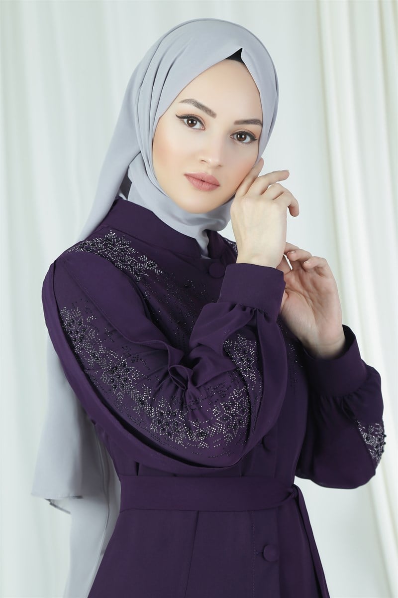 3245 Purple Sultan Abaya