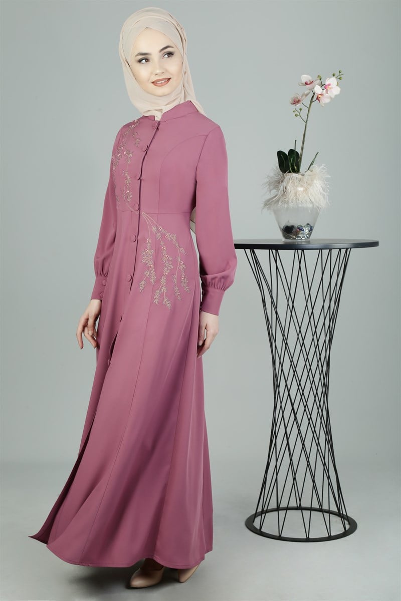 3253 Nakışlı Pudra Ferace