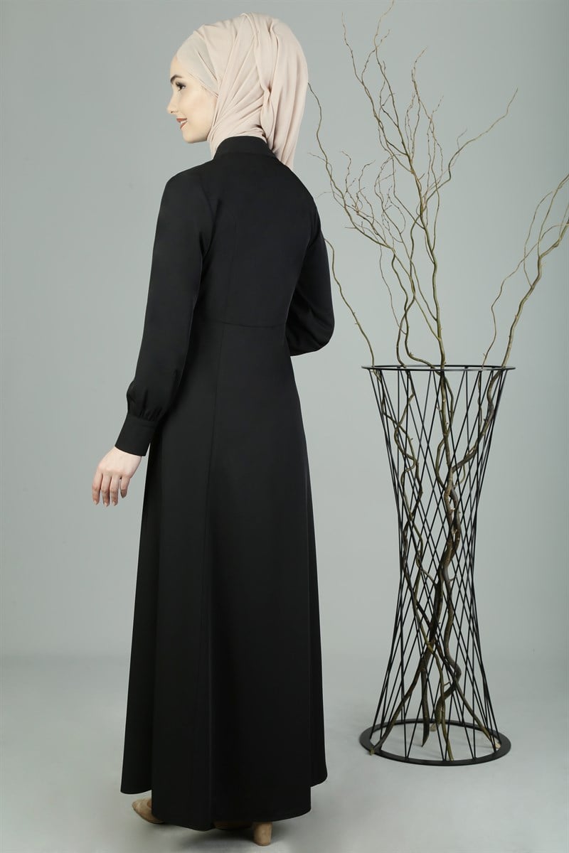 3253 Nakışlı Siyah Ferace