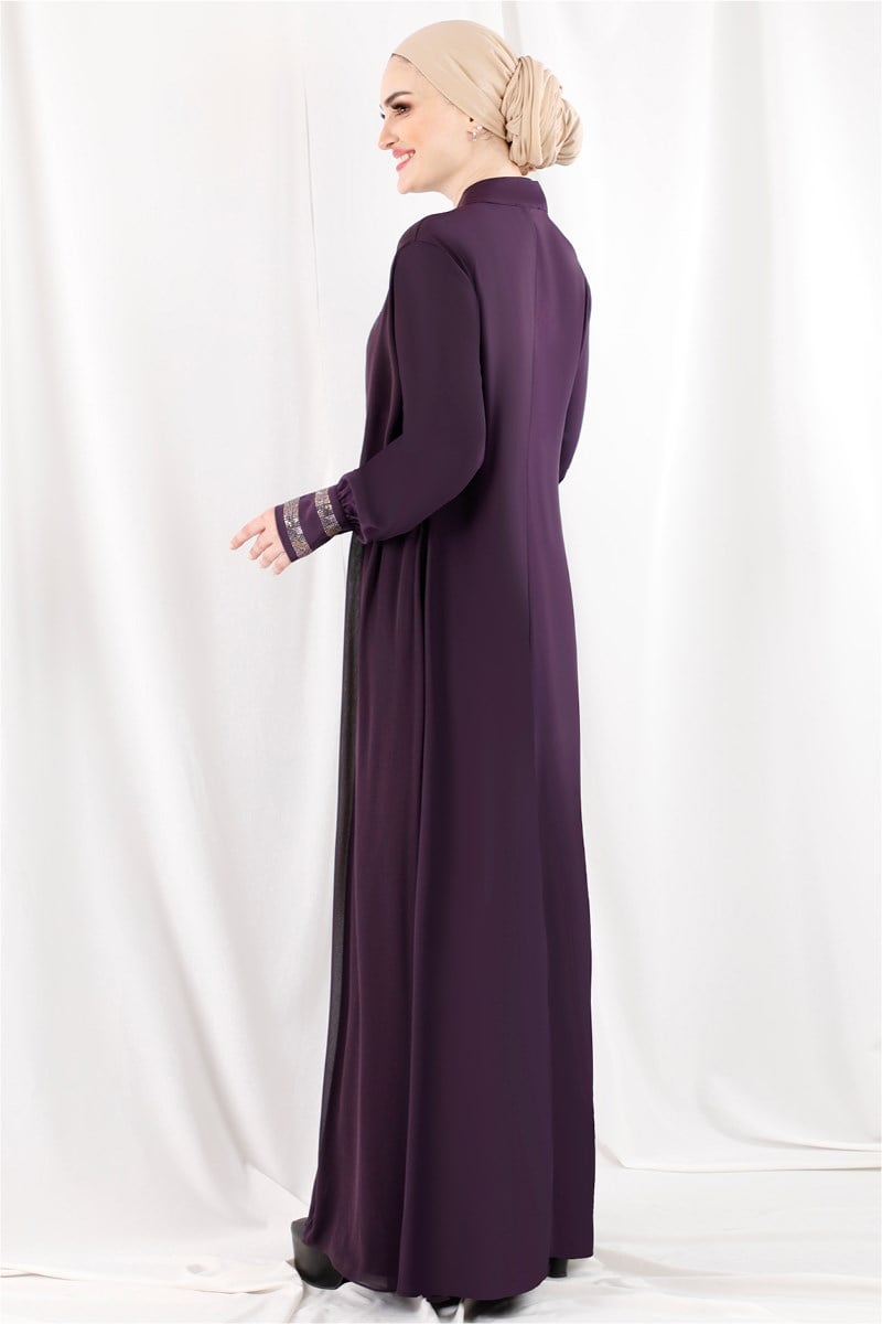 3277 Şerit Taşlı Mor Ferace
