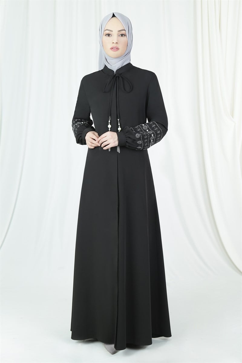 Pearl Black Abaya