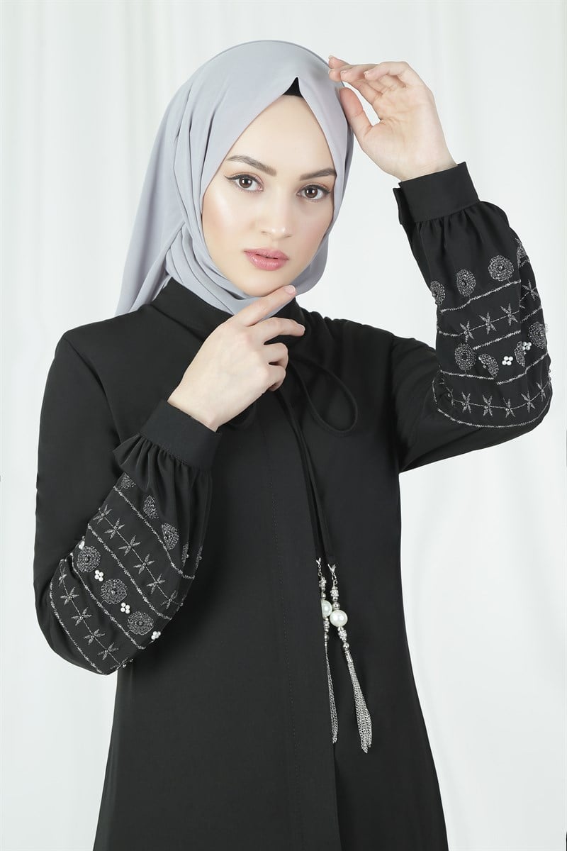 Pearl Black Abaya