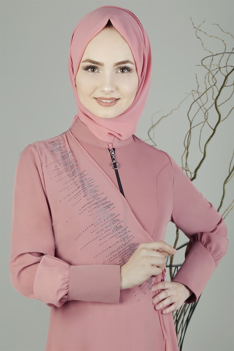 3301 Üstü Şifon Pudra Ferace