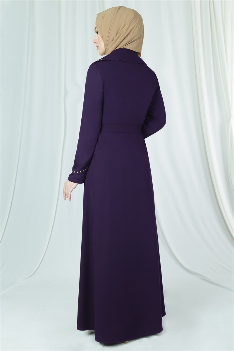 3333 Golden Studed Damson Abaya