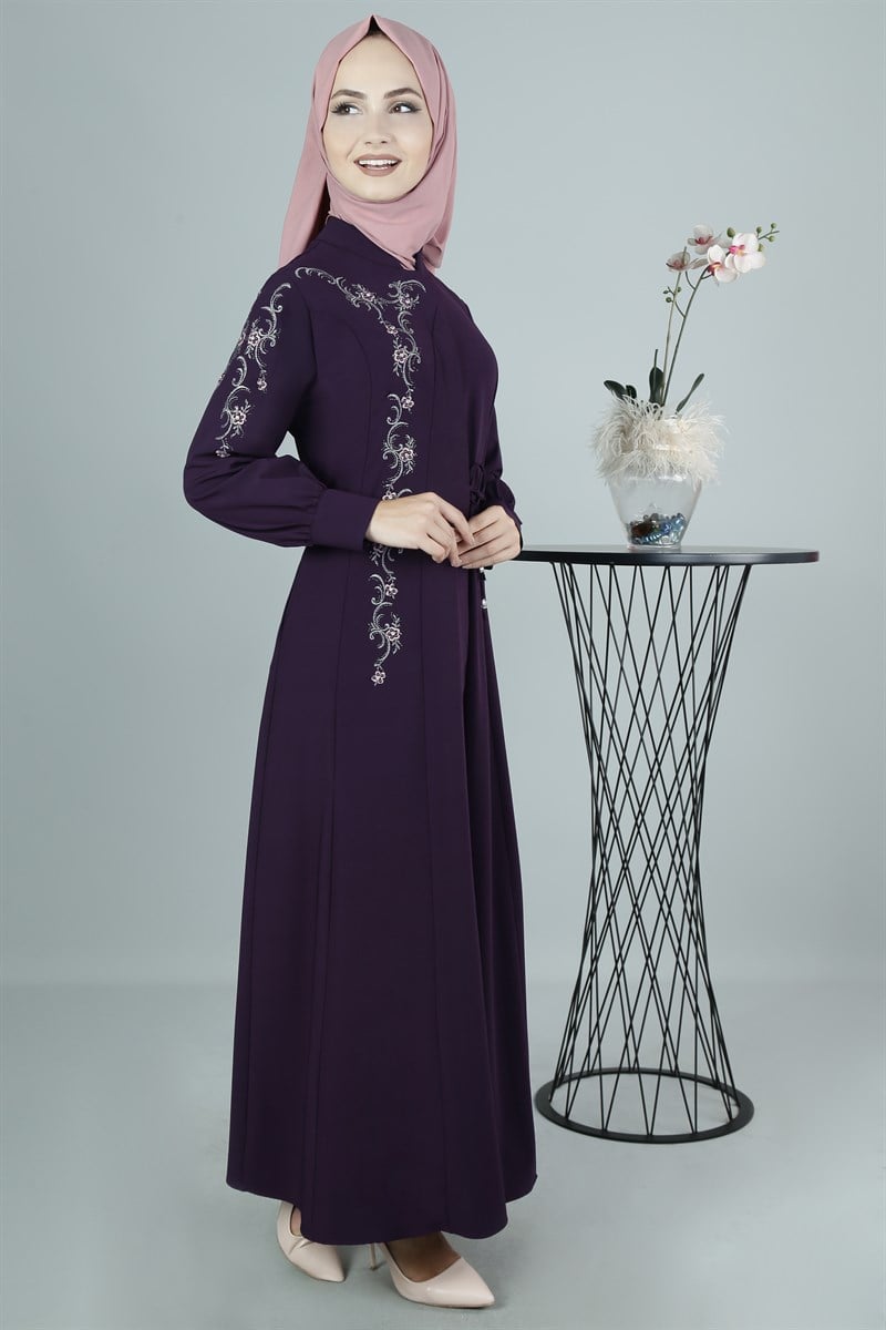 3349 Çiçekli Mürdüm Ferace