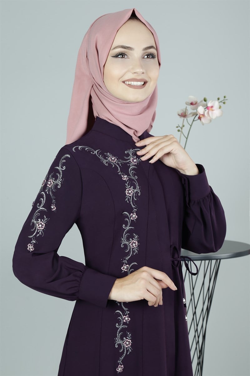 3349 Çiçekli Mürdüm Ferace
