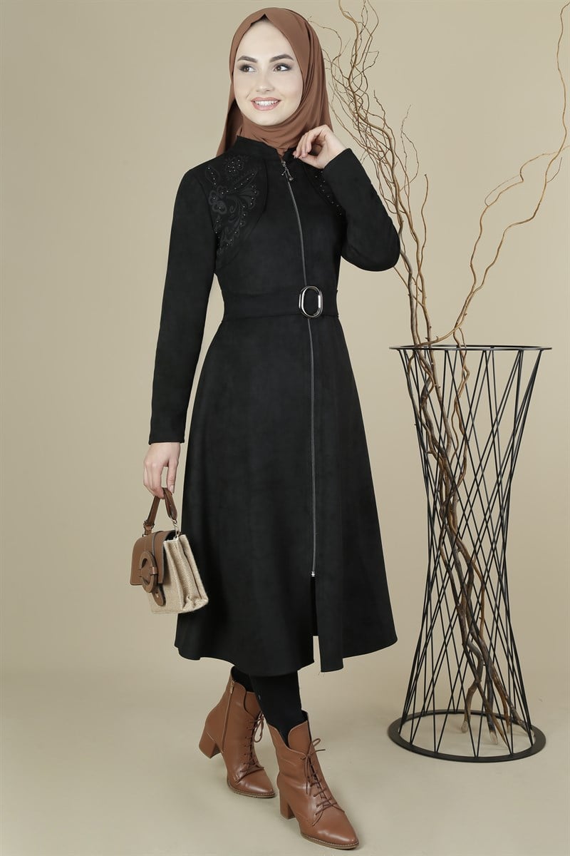 3423 Galvo Lazer Desenli Siyah Kap