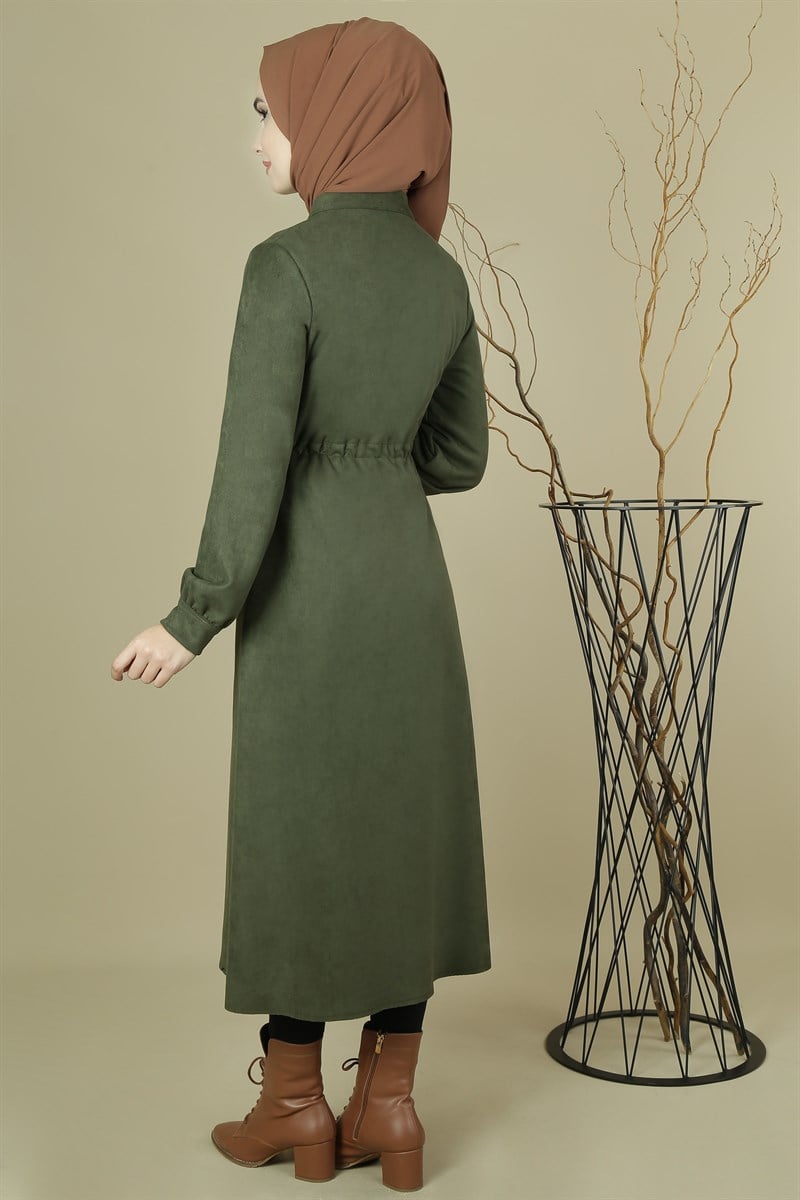 3468 Beli Büzgülü Haki Kap