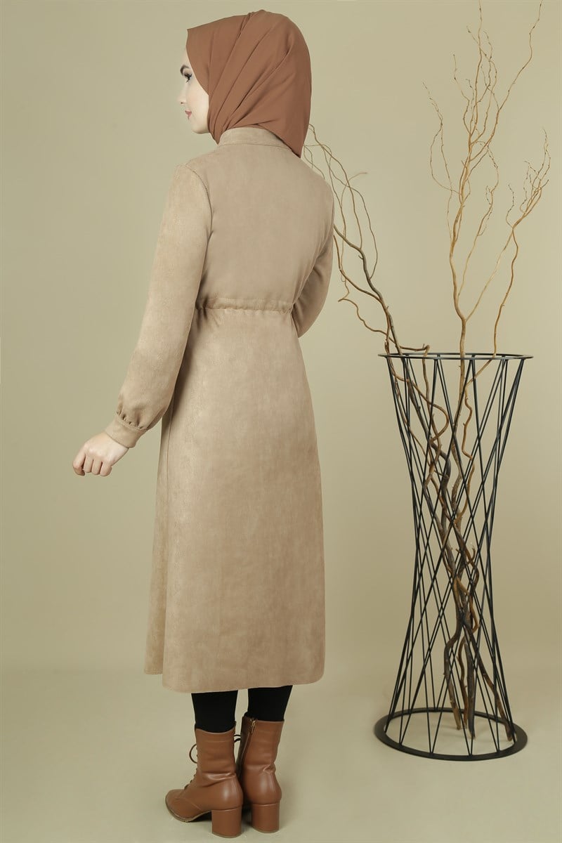 3468 Beli Büzgülü Vizon Kap