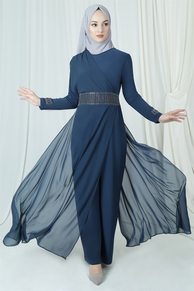 3632 Taşlı İndigo Tulum