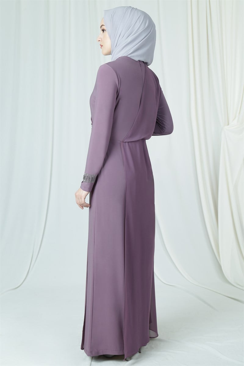 3632 Taşlı Lila Tulum