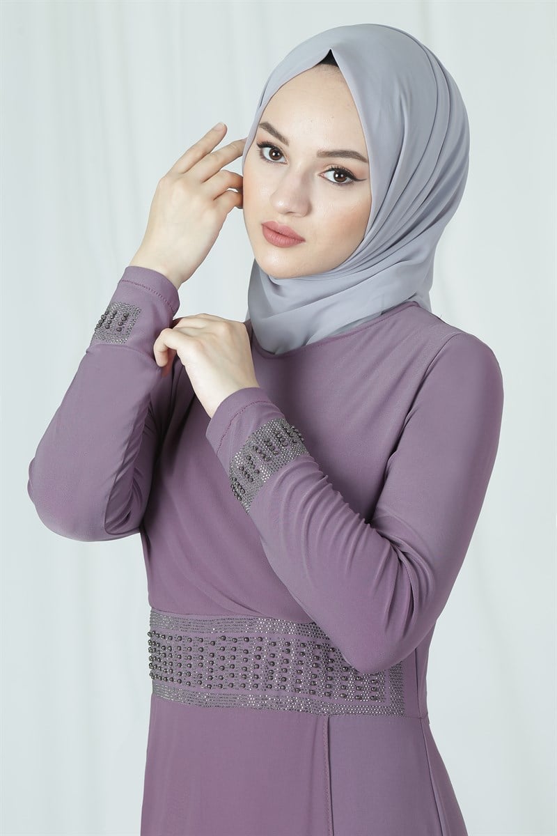 3632 Taşlı Lila Tulum