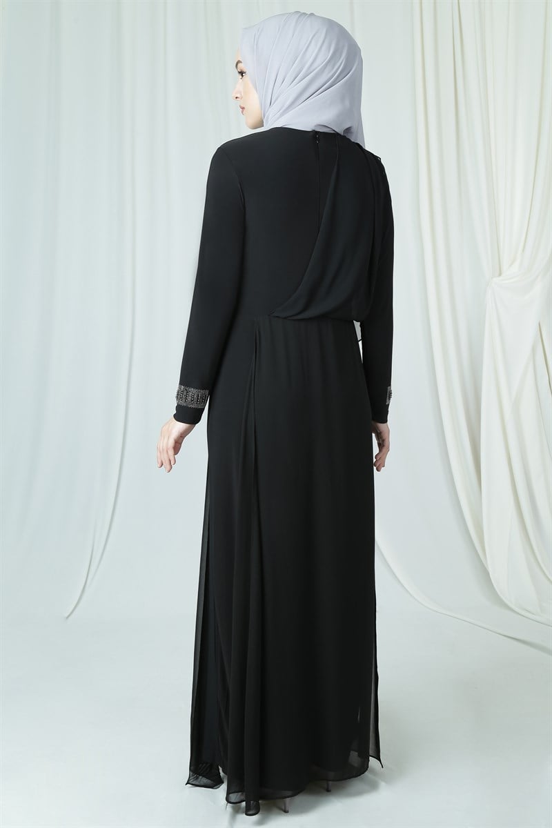 3632 Taşlı Siyah Tulum