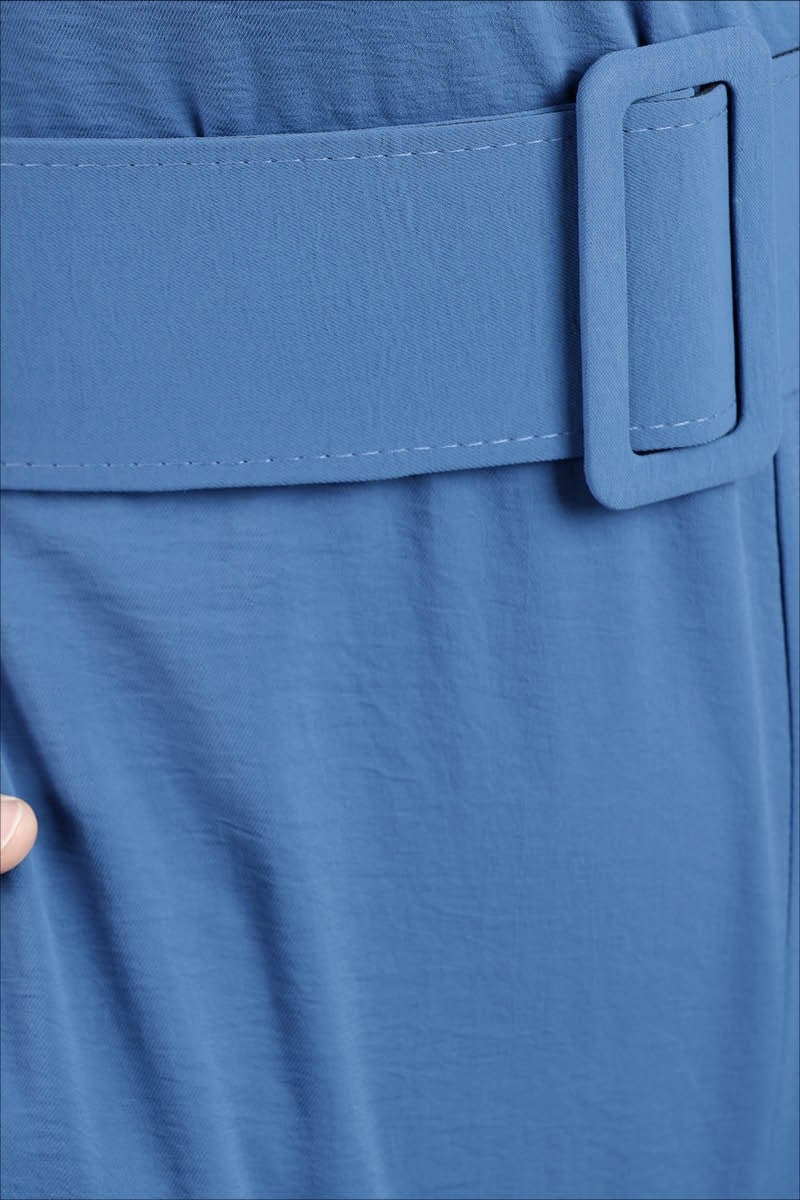 3791 Kemerli Düz İndigo Tulum