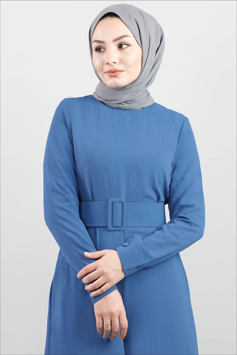 3791 Kemerli Düz İndigo Tulum