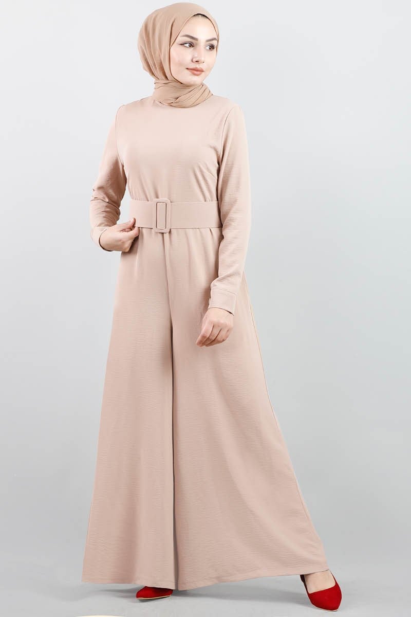 3791 Kemerli Düz Vizon Tulum