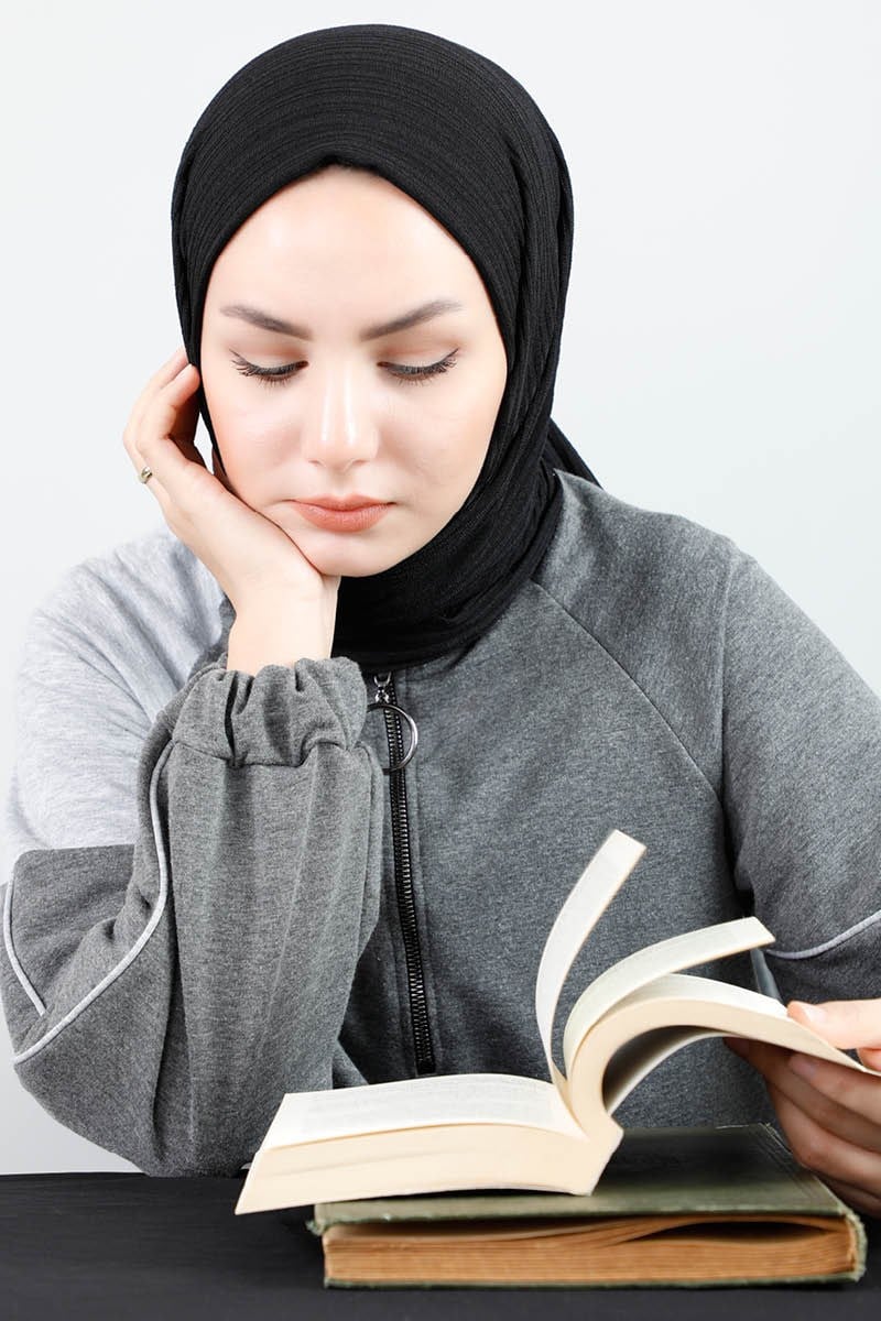 4414 Örme Spor Siyah Şal