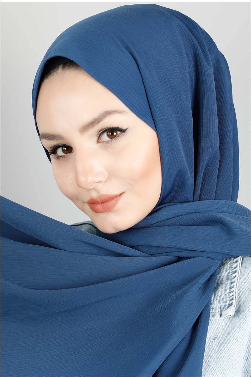 4415 Astra Medine İpeği İndigo Şal