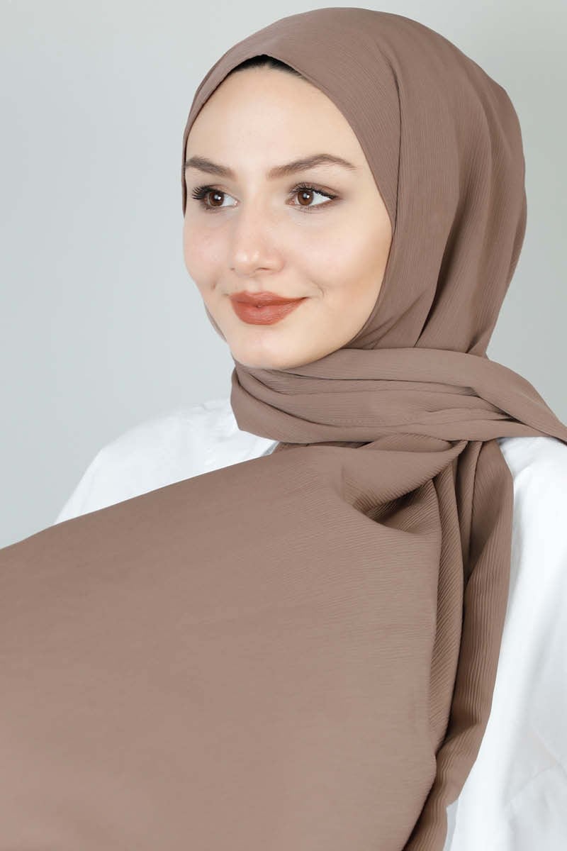 4415 Astra Medine İpeği Koyu Vizon Şal