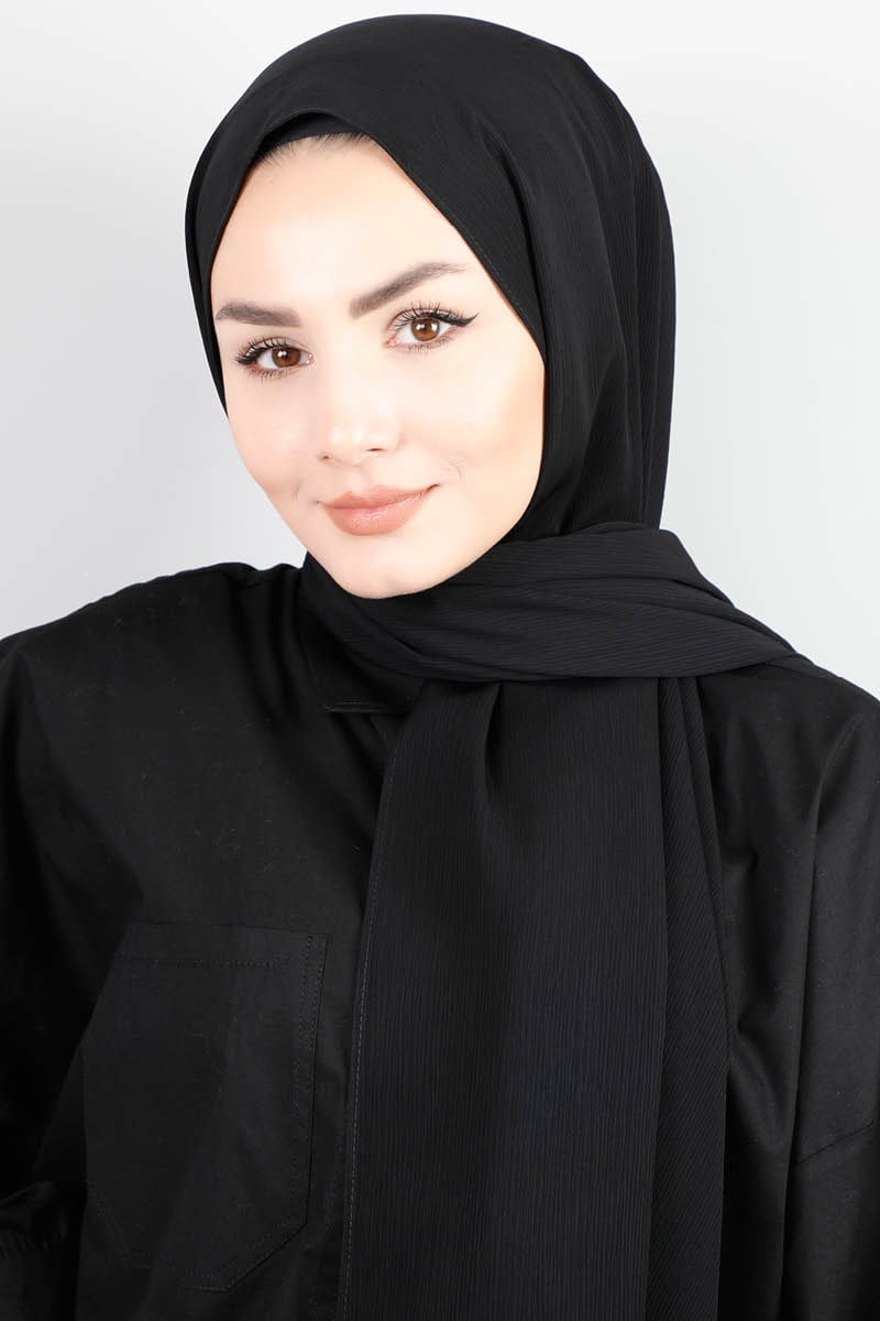 4415 Astra Medine İpeği Siyah Şal