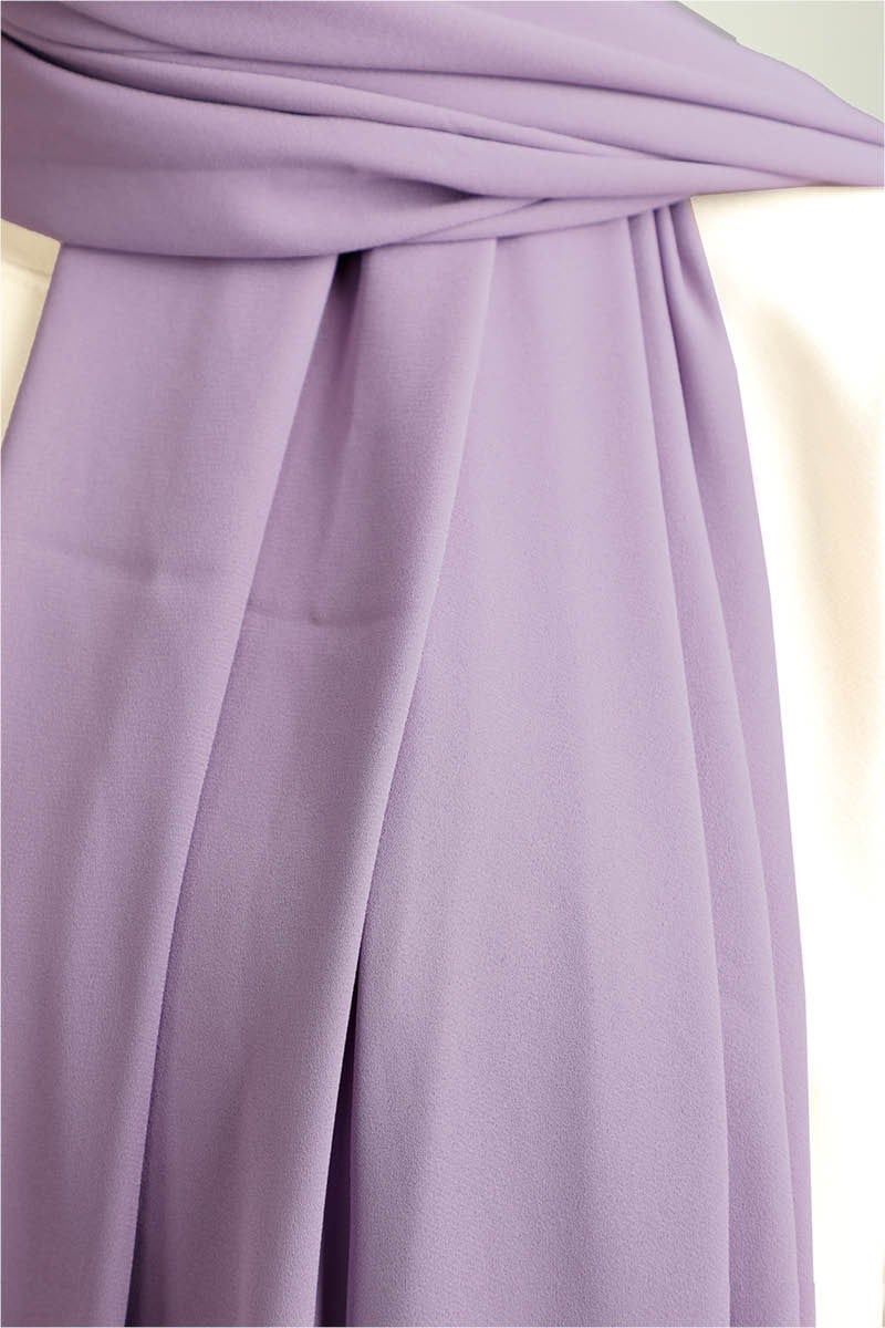 7777 Krep Şifon Lila Şal 