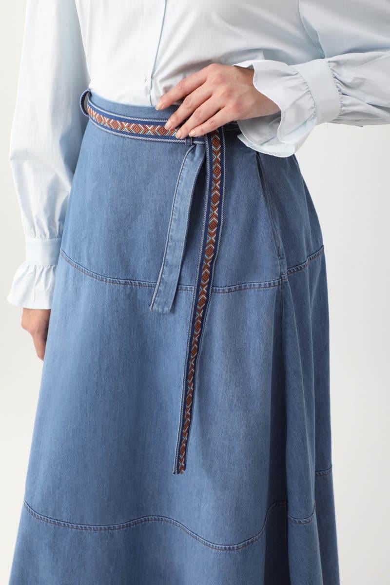 Akel Denim Etek Açık Mavi