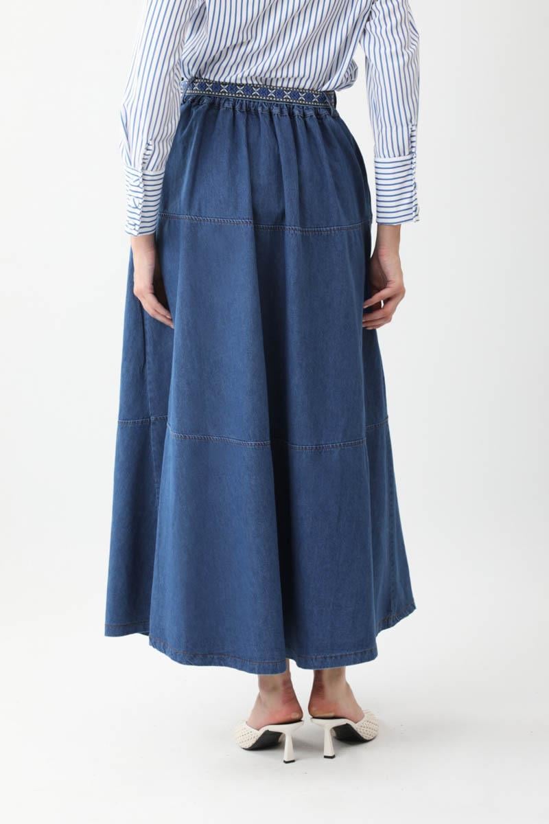 Akel Denim Etek Mavi