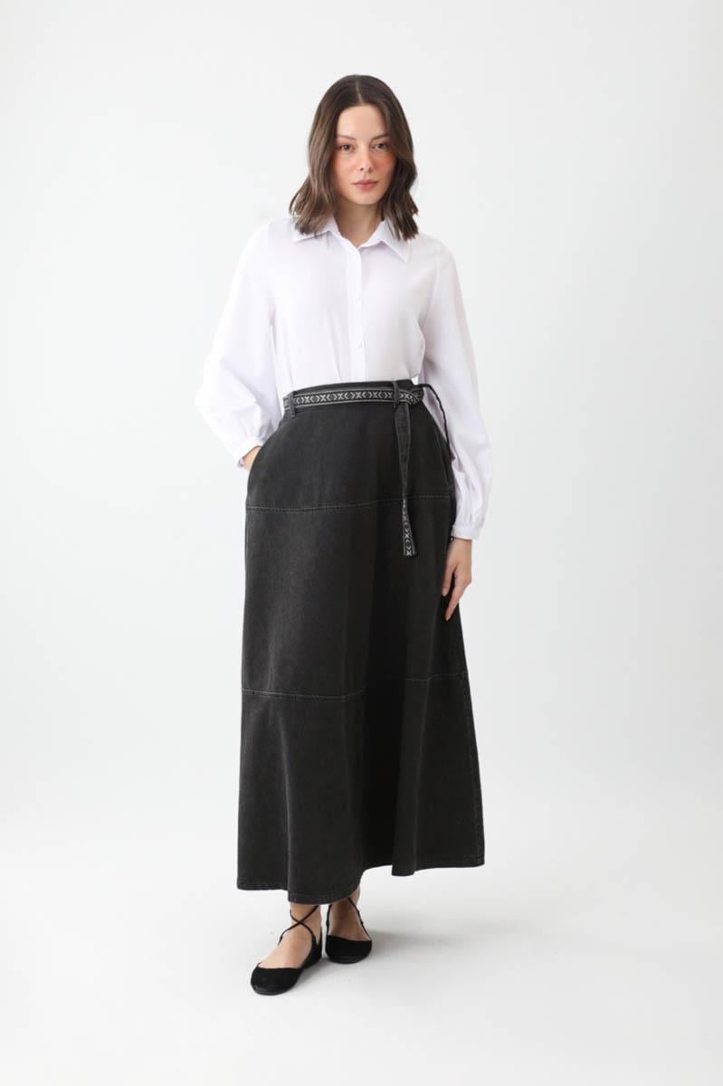 Akel Denim Etek Siyah