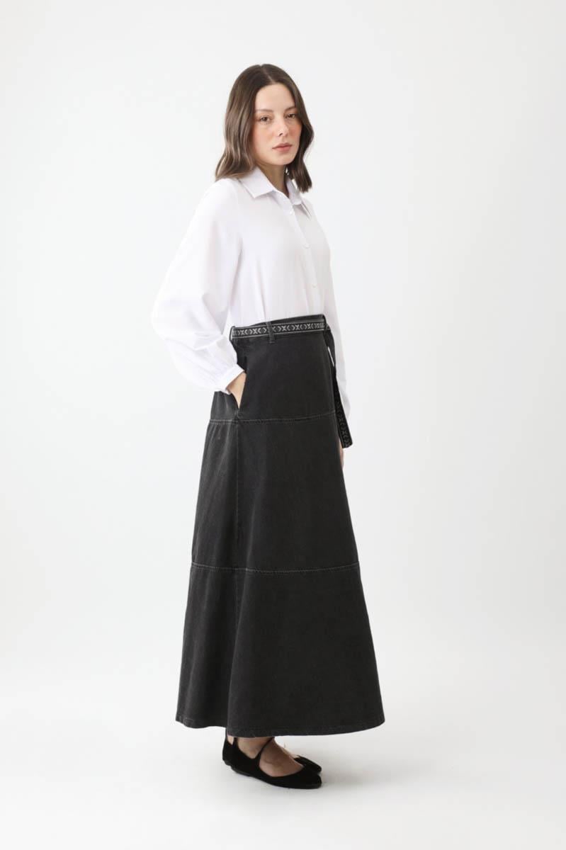 Akel Denim Etek Siyah