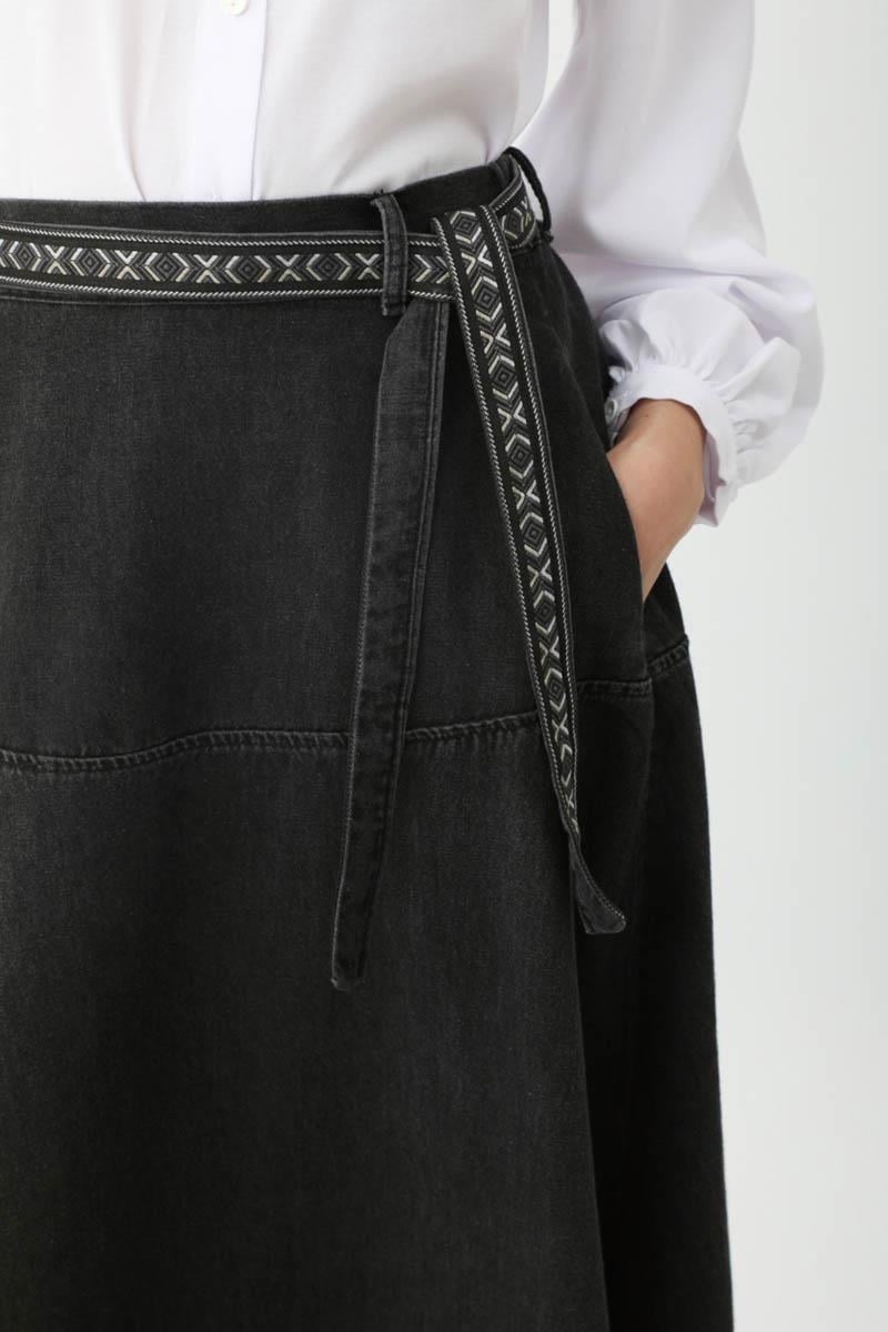 Akel Denim Etek Siyah