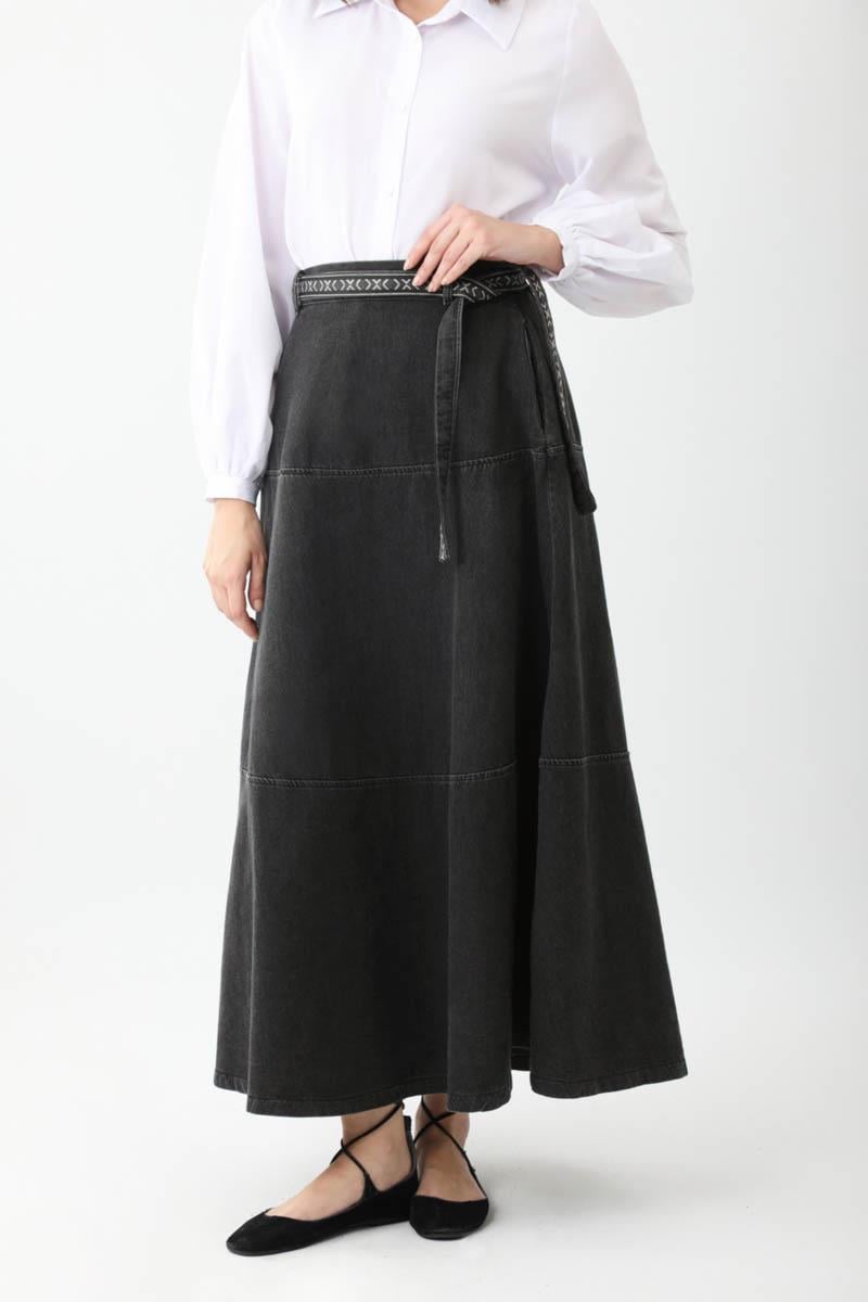 Akel Denim Etek Siyah