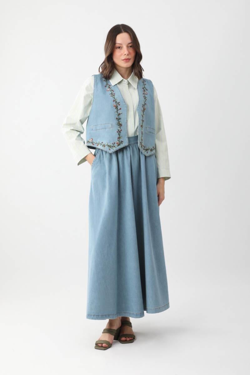 Alçiçek Denim Takım Açık Mavi