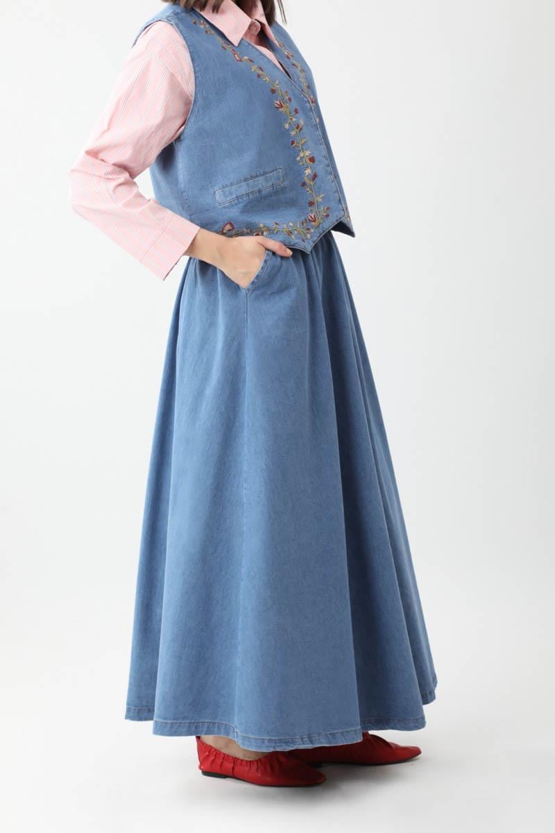 Alçiçek Denim Takım Koyu Mavi