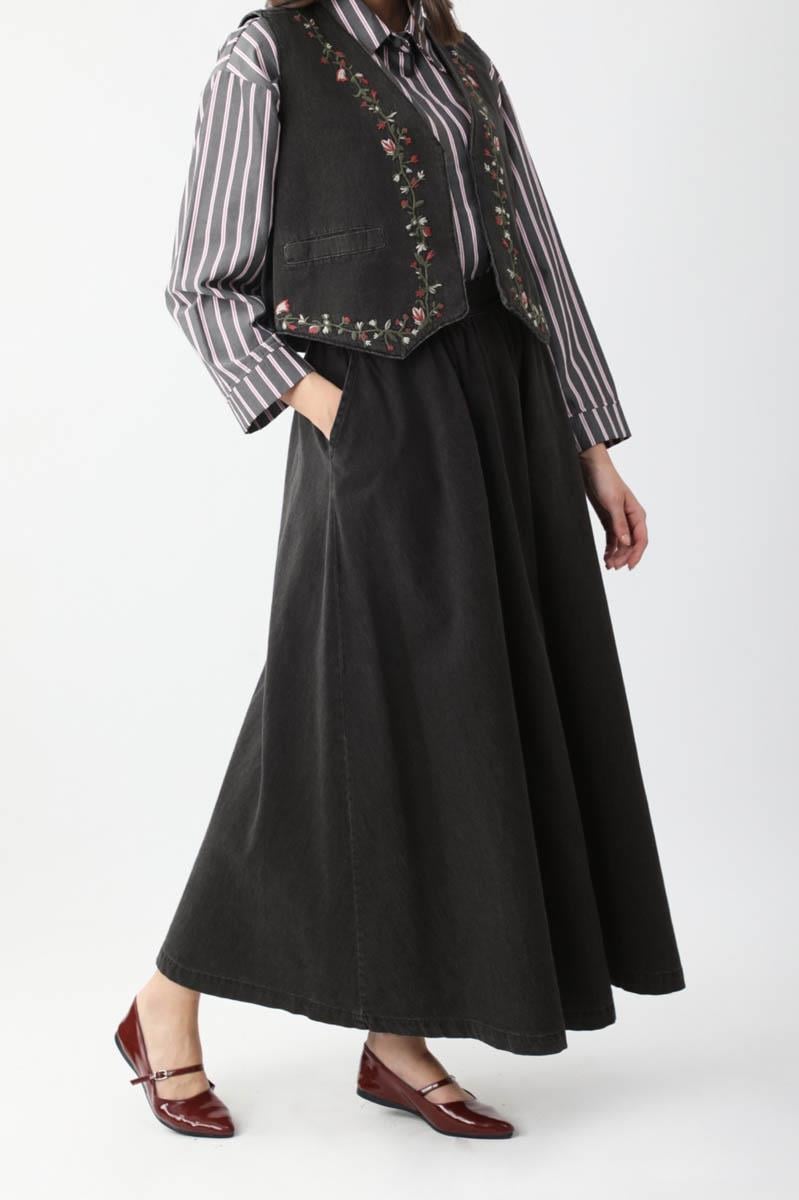 Alçiçek Denim Takım Siyah
