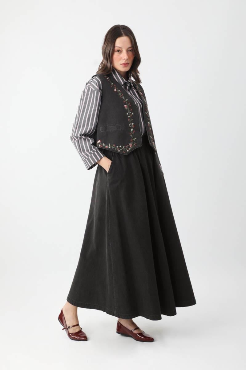 Alçiçek Denim Takım Siyah