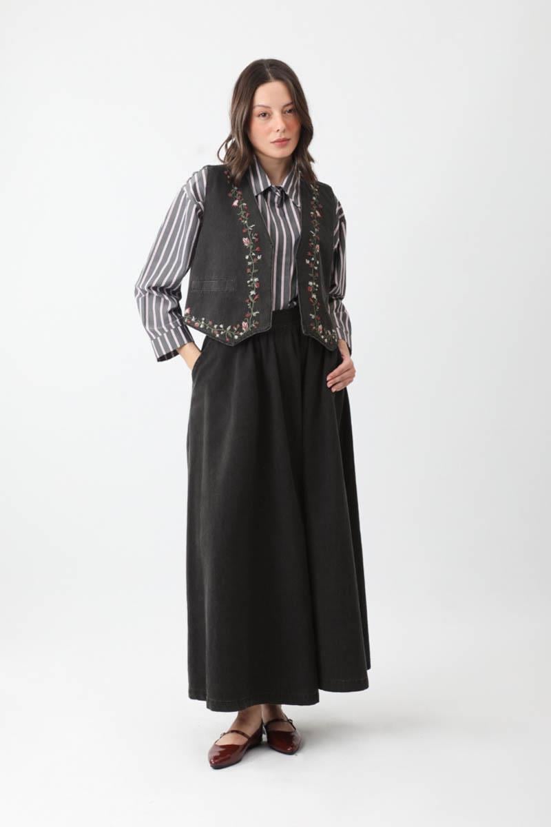 Alçiçek Denim Takım Siyah