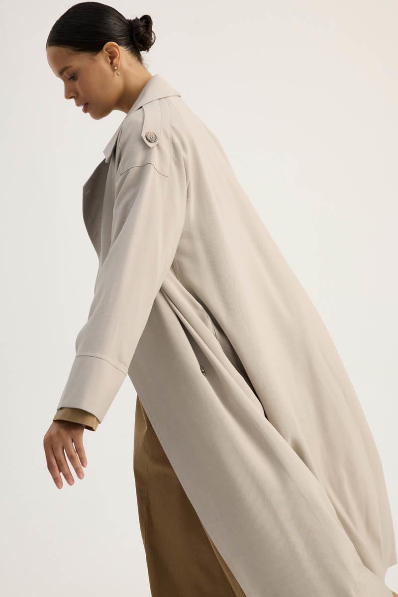 Apoletli Kruvaze Trençkot Taş