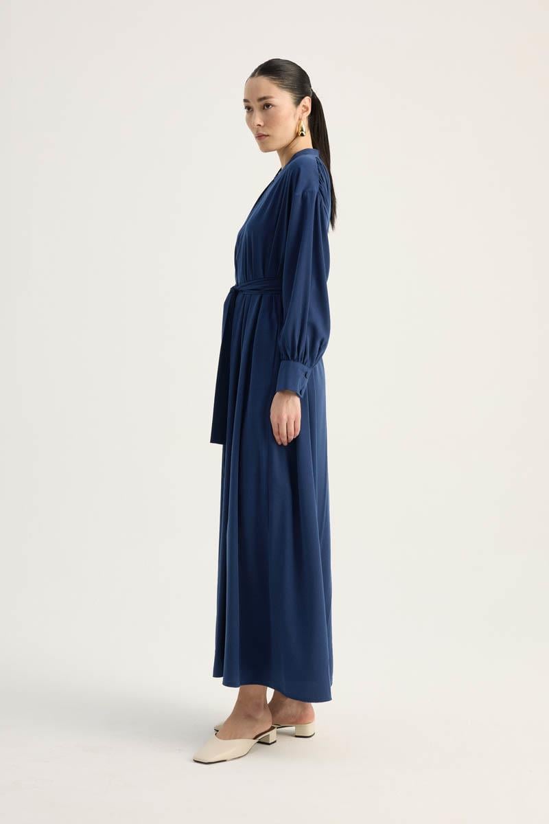 Arka Parçalı Abaya Takım Lacivert
