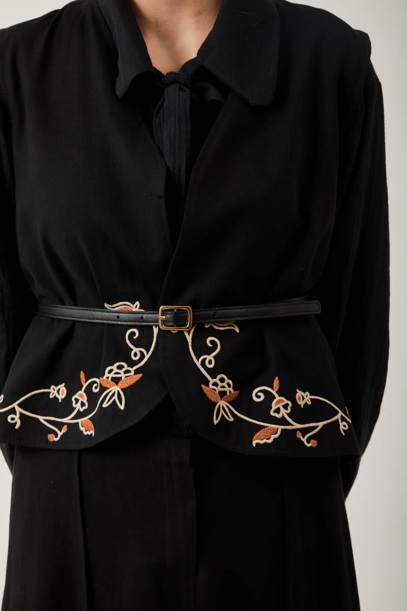 Asimetrik Etekli Yelek Takım Siyah