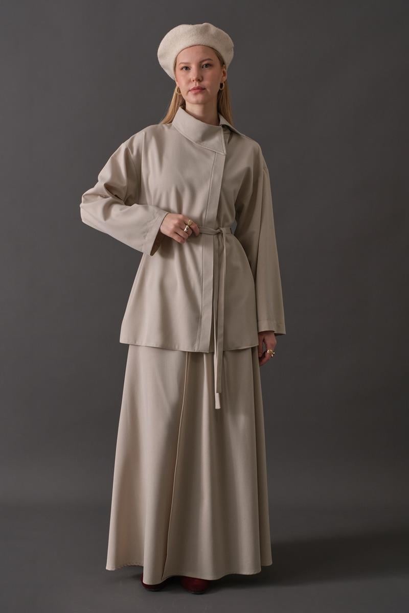 Asimetrik Yaka Gömlek Taş