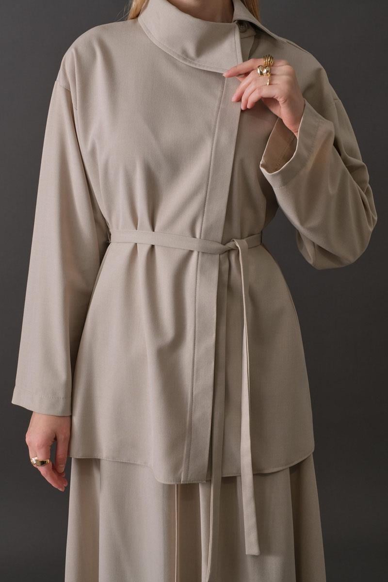 Asimetrik Yaka Gömlek Taş